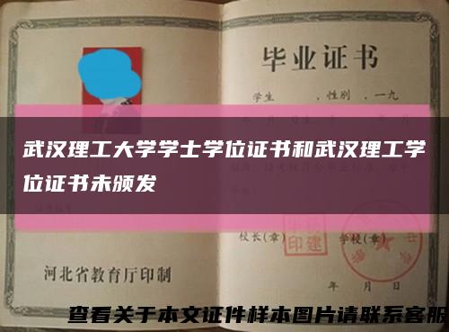 武汉理工大学学士学位证书和武汉理工学位证书未颁发缩略图