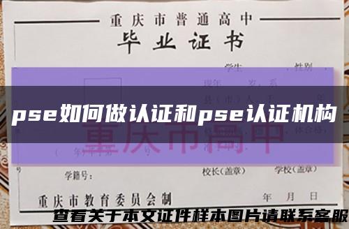 pse如何做认证和pse认证机构缩略图