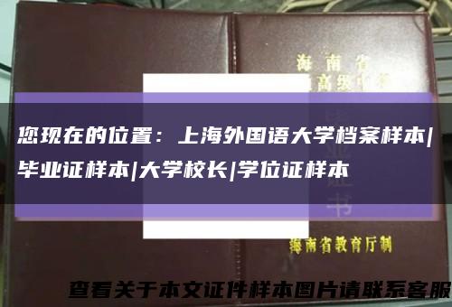 您现在的位置：上海外国语大学档案样本|毕业证样本|大学校长|学位证样本缩略图