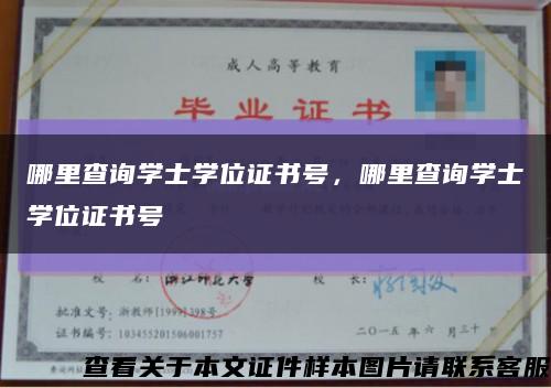 哪里查询学士学位证书号，哪里查询学士学位证书号缩略图