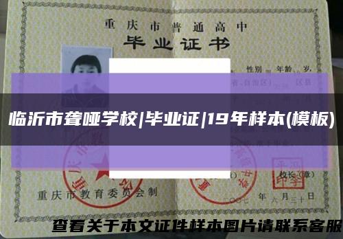 临沂市聋哑学校|毕业证|19年样本(模板)缩略图