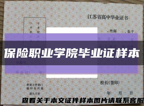 保险职业学院毕业证样本缩略图