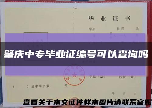 肇庆中专毕业证编号可以查询吗缩略图
