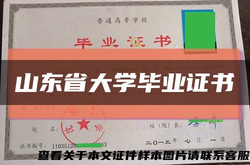 山东省大学毕业证书缩略图