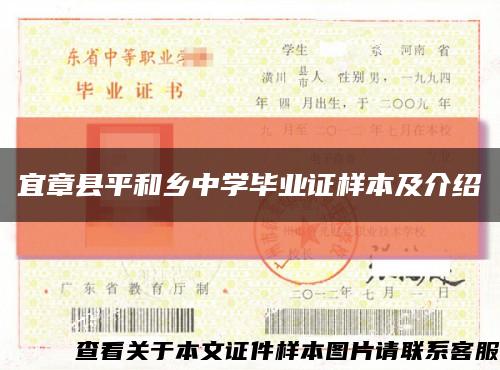 宜章县平和乡中学毕业证样本及介绍缩略图