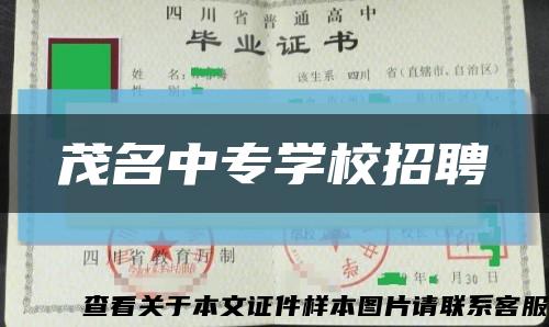 茂名中专学校招聘缩略图