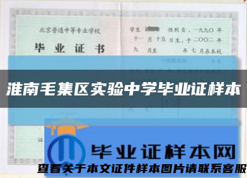 淮南毛集区实验中学毕业证样本缩略图