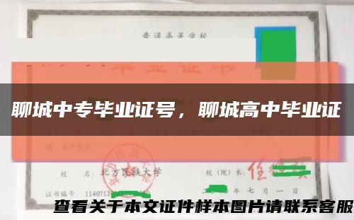 聊城中专毕业证号，聊城高中毕业证缩略图