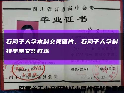 石河子大学本科文凭图片，石河子大学科技学院文凭样本缩略图