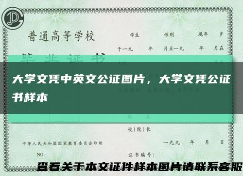大学文凭中英文公证图片，大学文凭公证书样本缩略图