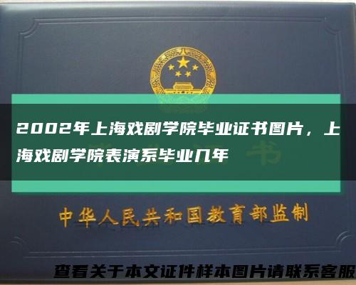 2002年上海戏剧学院毕业证书图片，上海戏剧学院表演系毕业几年缩略图