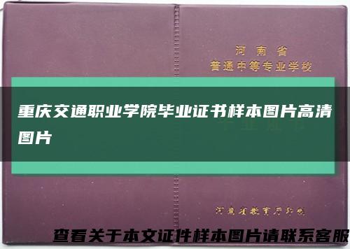 重庆交通职业学院毕业证书样本图片高清图片缩略图