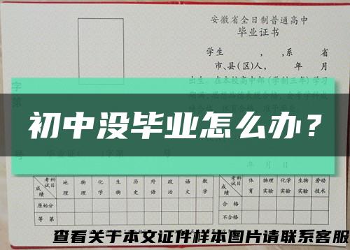 初中没毕业怎么办？缩略图