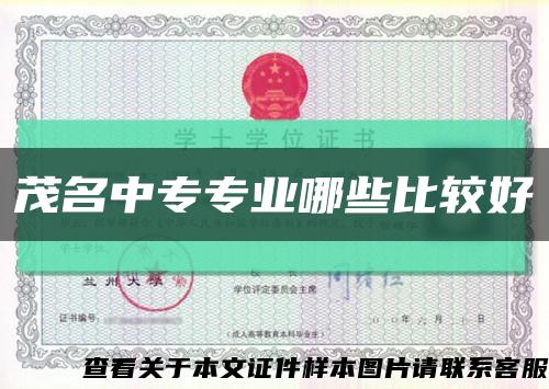 茂名中专专业哪些比较好缩略图