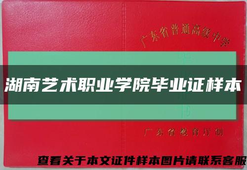 湖南艺术职业学院毕业证样本缩略图