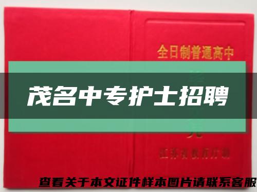 茂名中专护士招聘缩略图