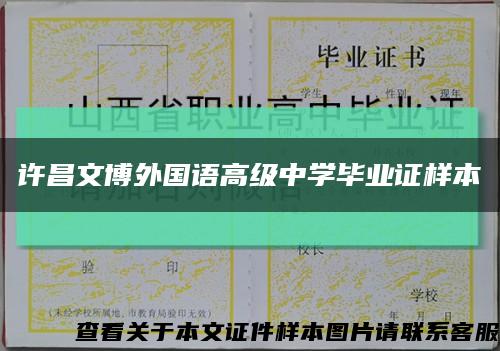 许昌文博外国语高级中学毕业证样本缩略图