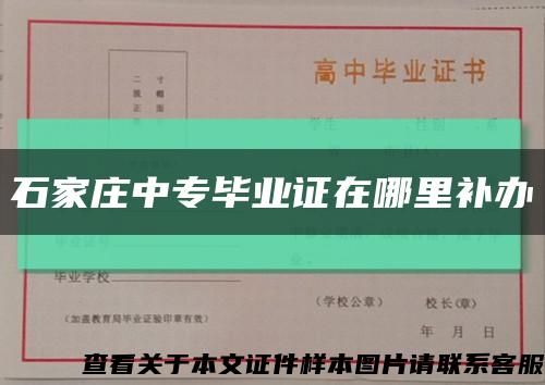石家庄中专毕业证在哪里补办缩略图