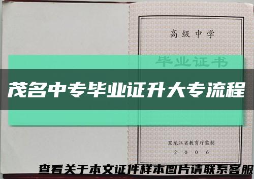 茂名中专毕业证升大专流程缩略图