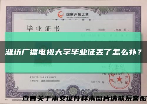 潍坊广播电视大学毕业证丢了怎么补？缩略图