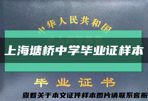 上海塘桥中学毕业证样本缩略图