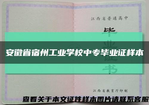 安徽省宿州工业学校中专毕业证样本缩略图