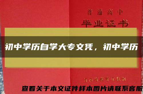 初中学历自学大专文凭，初中学历缩略图