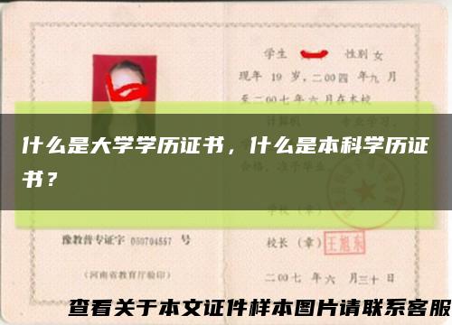 什么是大学学历证书，什么是本科学历证书？缩略图