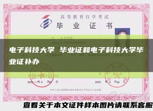 电子科技大学 毕业证和电子科技大学毕业证补办缩略图