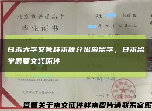 日本大学文凭样本简介出国留学，日本留学需要文凭原件缩略图