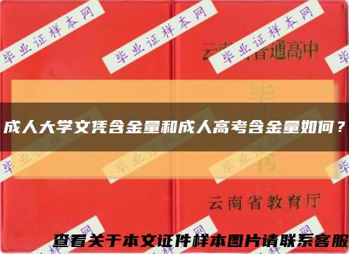 成人大学文凭含金量和成人高考含金量如何？缩略图