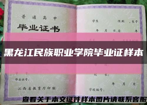 黑龙江民族职业学院毕业证样本缩略图