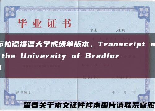 布拉德福德大学成绩单版本，Transcript of the University of Bradford缩略图