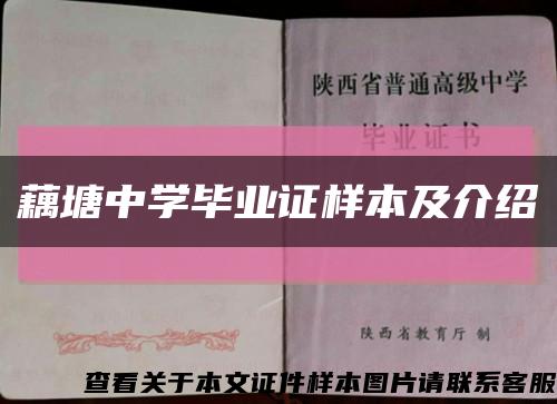 藕塘中学毕业证样本及介绍缩略图