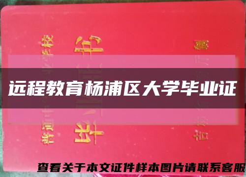 远程教育杨浦区大学毕业证缩略图