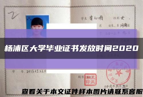 杨浦区大学毕业证书发放时间2020缩略图