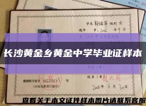 长沙黄金乡黄金中学毕业证样本缩略图