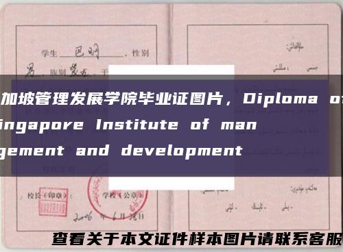 新加坡管理发展学院毕业证图片，Diploma of Singapore Institute of management and development缩略图