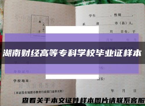湖南财经高等专科学校毕业证样本缩略图