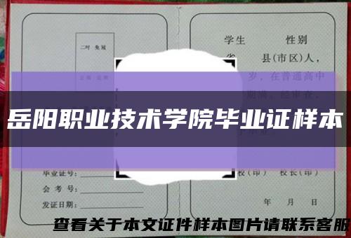 岳阳职业技术学院毕业证样本缩略图