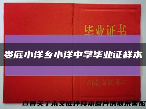 娄底小洋乡小洋中学毕业证样本缩略图