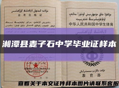 湘潭县麦子石中学毕业证样本缩略图