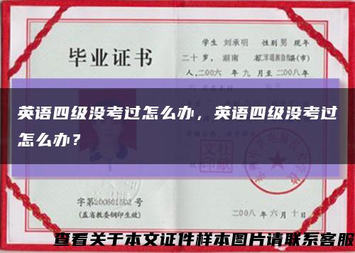 英语四级没考过怎么办，英语四级没考过怎么办？缩略图