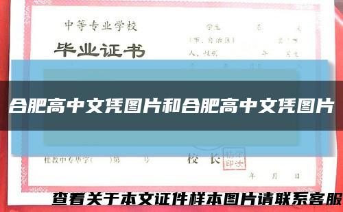 合肥高中文凭图片和合肥高中文凭图片缩略图