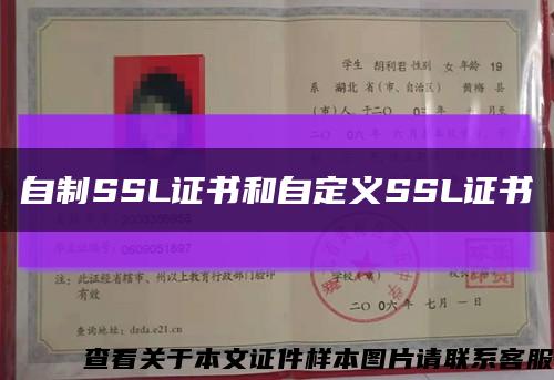 自制SSL证书和自定义SSL证书缩略图