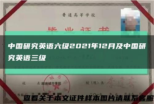 中国研究英语六级2021年12月及中国研究英语三级缩略图