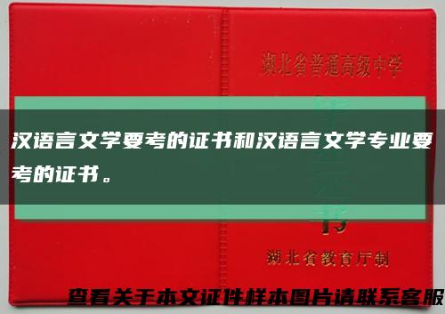 汉语言文学要考的证书和汉语言文学专业要考的证书。缩略图