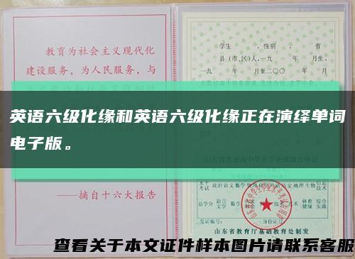 英语六级化缘和英语六级化缘正在演绎单词电子版。缩略图