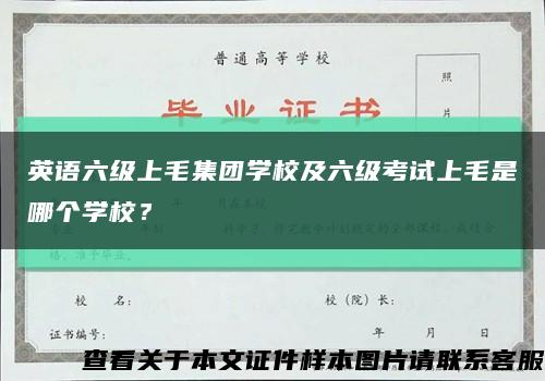 英语六级上毛集团学校及六级考试上毛是哪个学校？缩略图