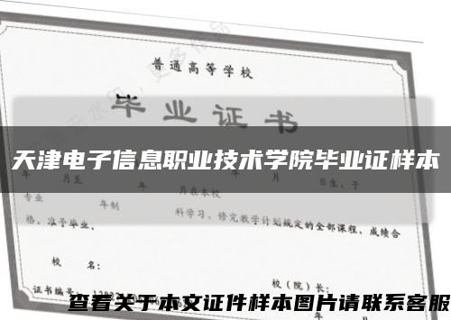 天津电子信息职业技术学院毕业证样本缩略图